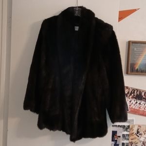 Brown Vintage Faux Fur Coat